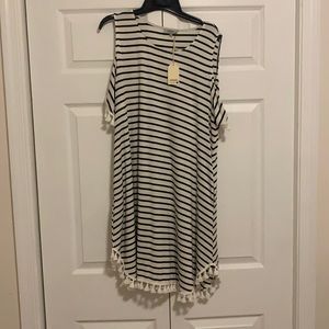 Women’s black and white striped dress